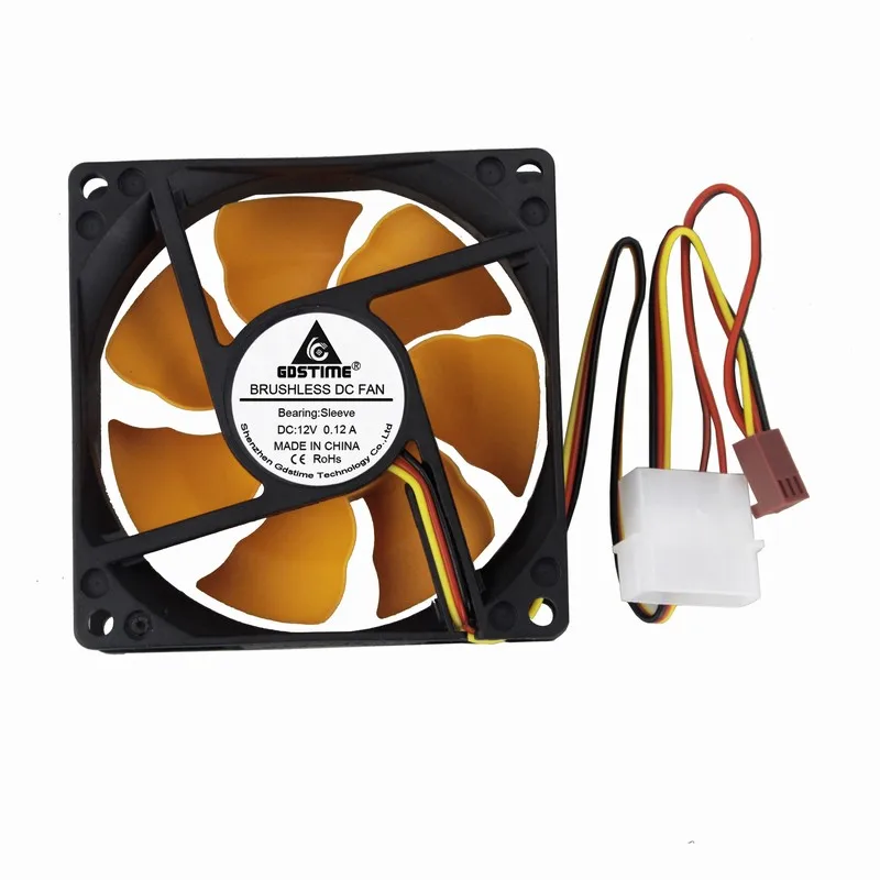 Gdstime Ультра тихий 2 провода DC 12 В 3 дюйма 80 мм 80x80x25 8 см Wright Eagle Age кулер для