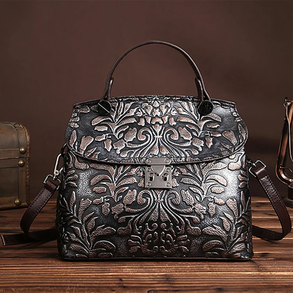 New Arrival Women Genuine Embossed font b Leather b font Luxury font b Handbag b font