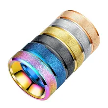 Anéis de Ouro rosa de Aço Inoxidável Rainbow Pride Minimalista Moda Feminina Jewlery Azul Colorido Amor Anel Casal Aniversário Aneis(China)