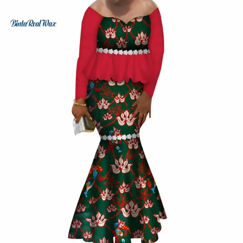 Базен Riche Африканский воск печати 2 шт. кружевное платье с цветочным рисунком в стиле пэчворк юбки в африканском стиле Стиль одежда Для