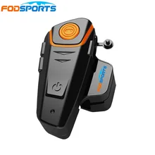 1 pc Fodsports Casco Del Motociclo di Bluetooth Intercom Moto Auricolare 1000 m Impermeabile IPX6 BT-S2 Moto BT Interphone FM Morbido Mic