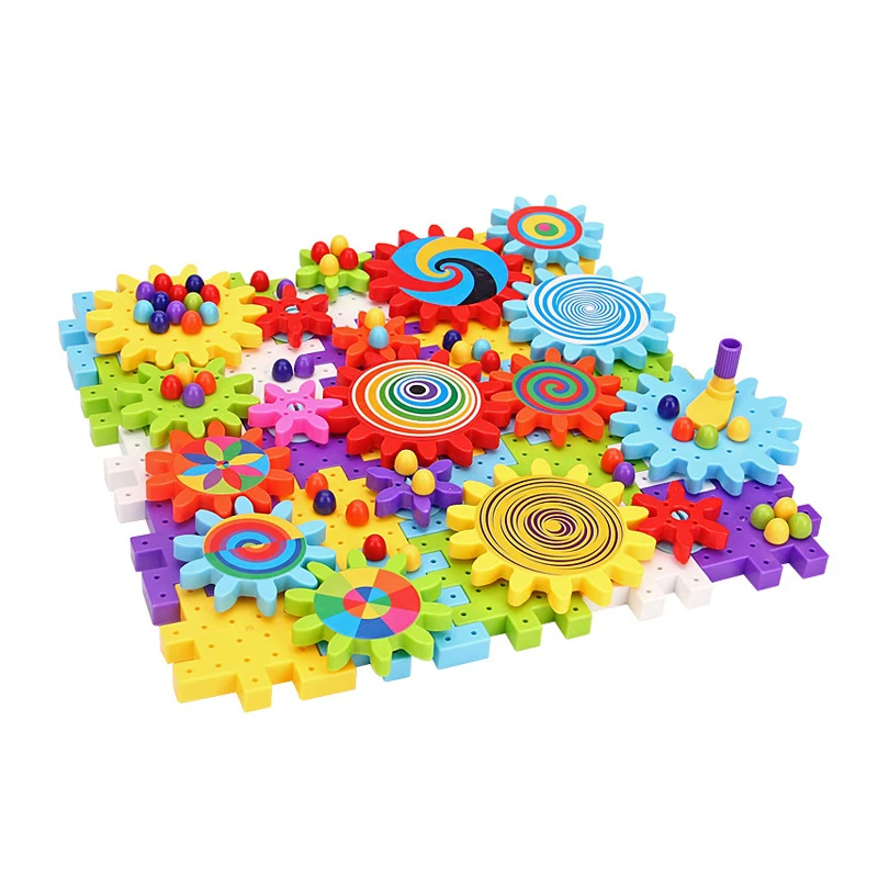 

Children Baby Kids large particles rotating toys Gears Assembled 118pcs DIY Plastic kids baby Early Educational Toys