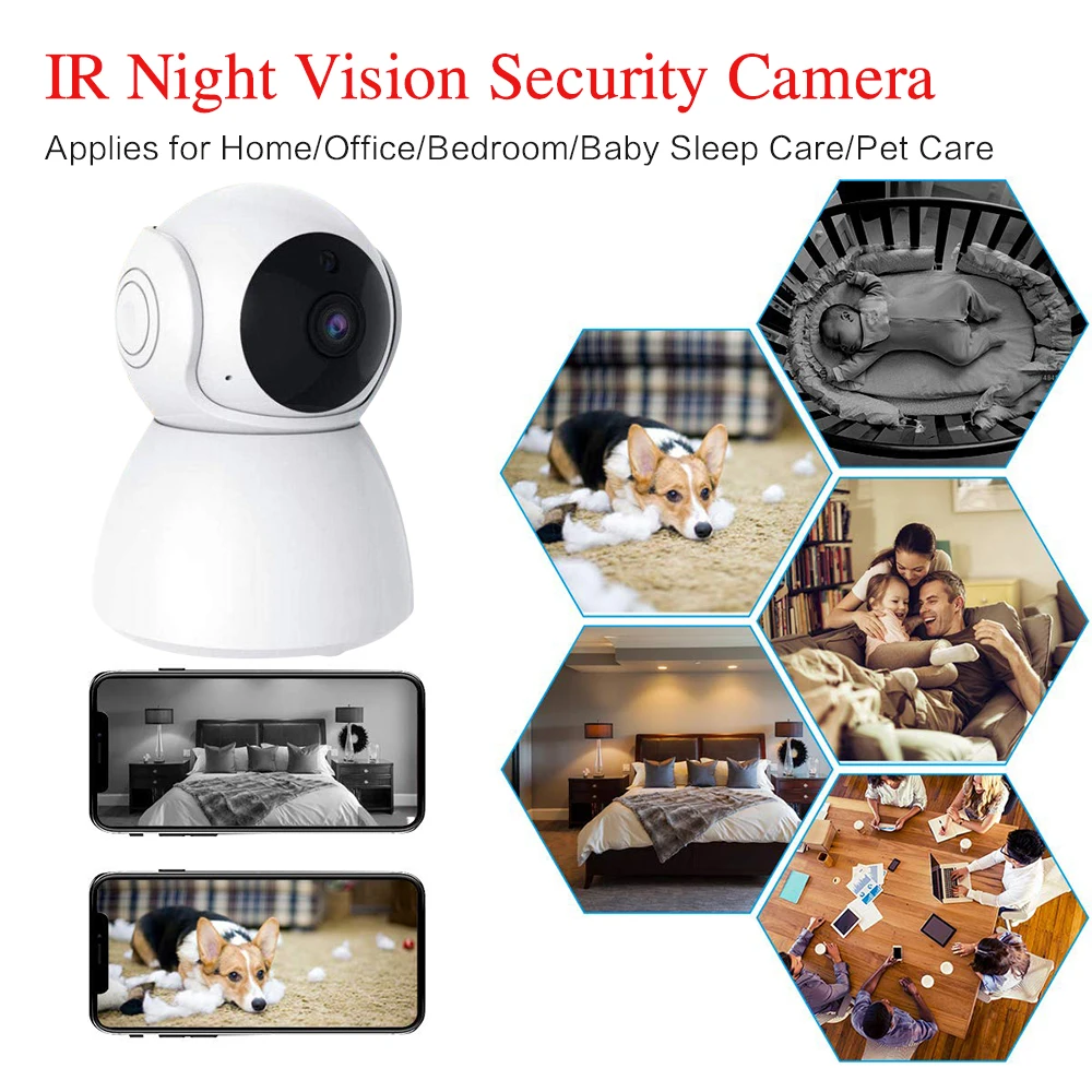 Ip камера для видеоняни и с поворотом на 360 градусов cctv Wifi ip 2Mp 1080P Full HD LAN порт ИК