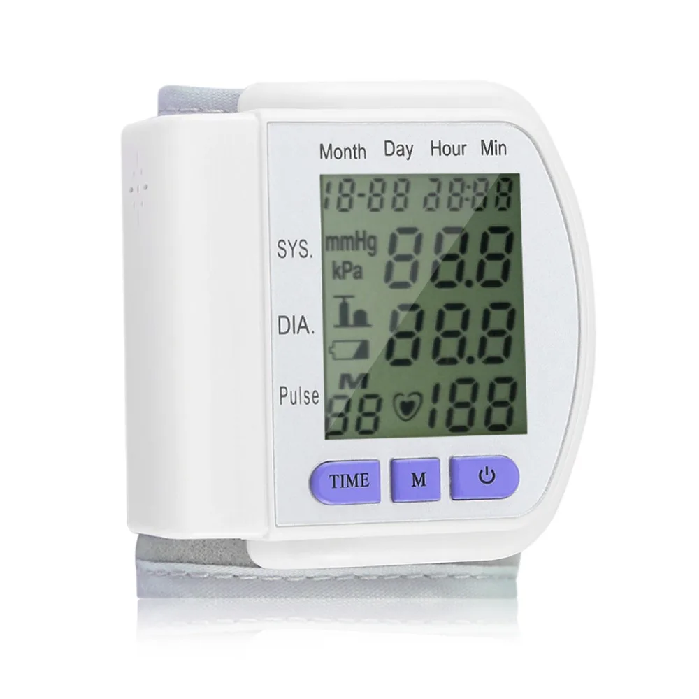 Digital LCD Automatic Wrist Blood Pressure Measurement Pulse Monitor Heart Beat Meter Pulse Oximeter Health Monitor Health Care