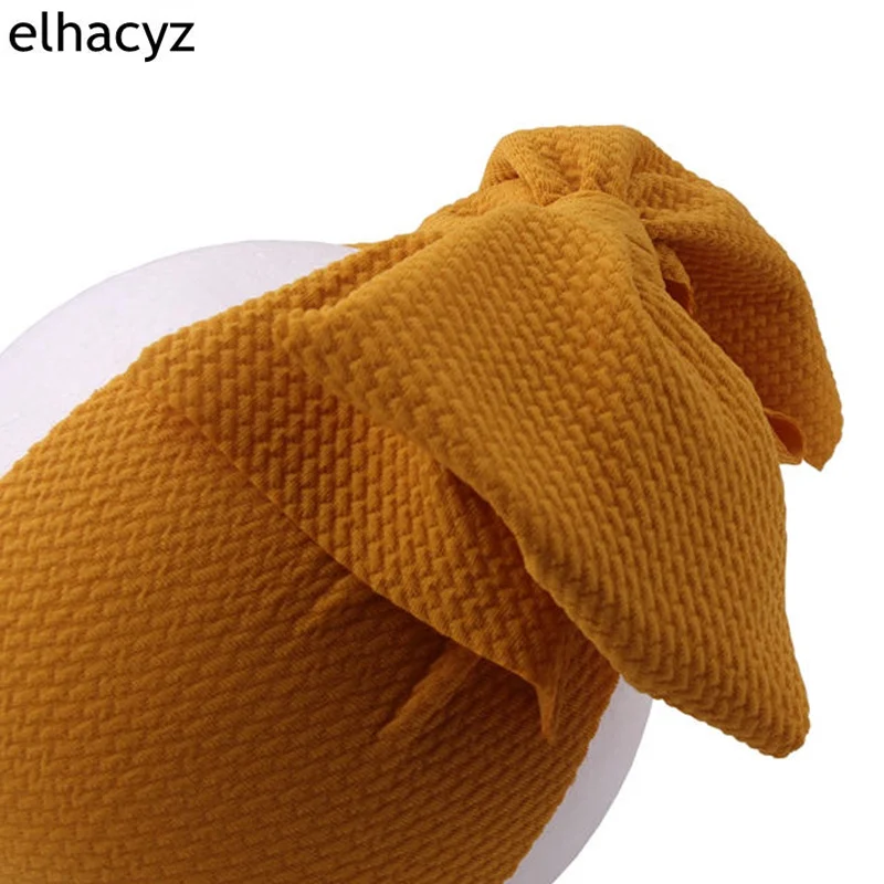 

7 Inch Big Bow Headband For Girls 2019 Solid Large Hair Bows Elastic Turban Head Wraps Kids Top Knot Hairband Hair Accessories