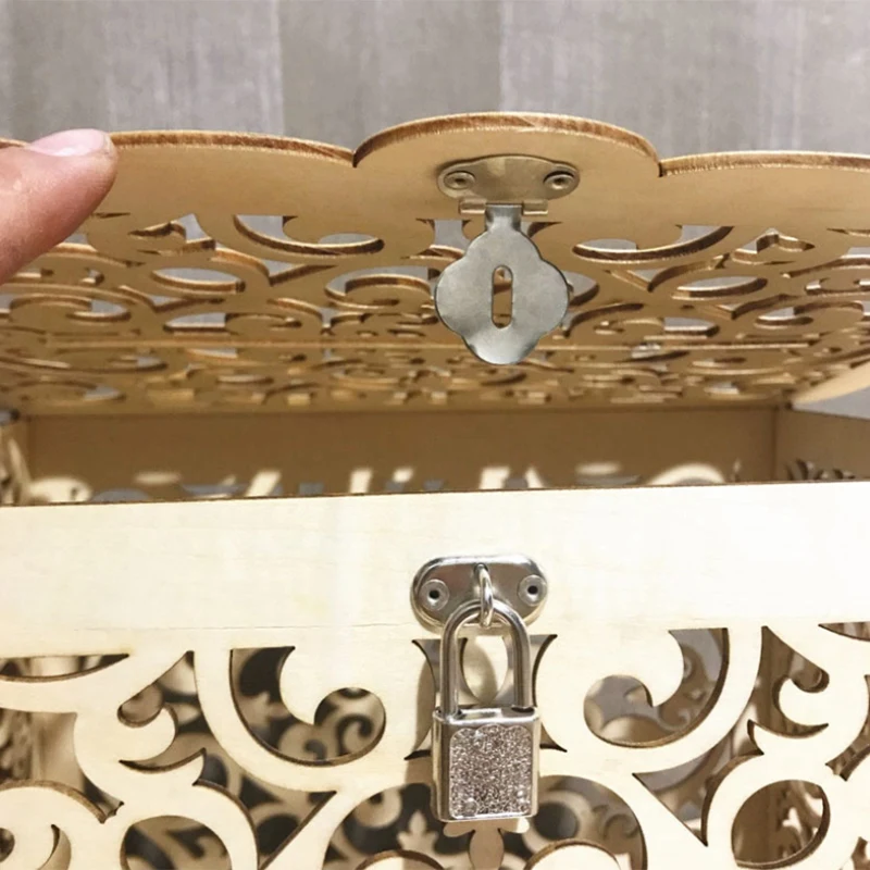  NHBR-Mr & Mrs Wedding Gift Card Box Wooden Wedding Invitation Card Box Card Sign Set Country Weddin