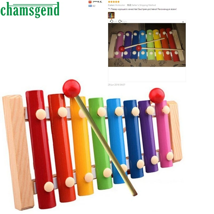 Детская музыкальная игрушка CHAMSGEND, развивающий детский деревянный инструмент, чувствительный к цветным звукам S30