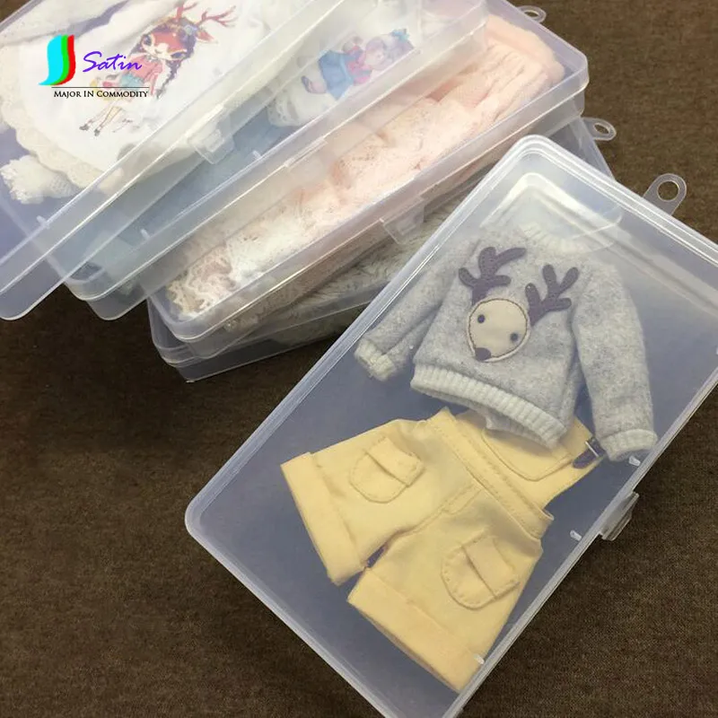 

Transparent DIY Doll Clothes Jewelry Accessory Storage Arrangement Box Case 2PCS S0164L