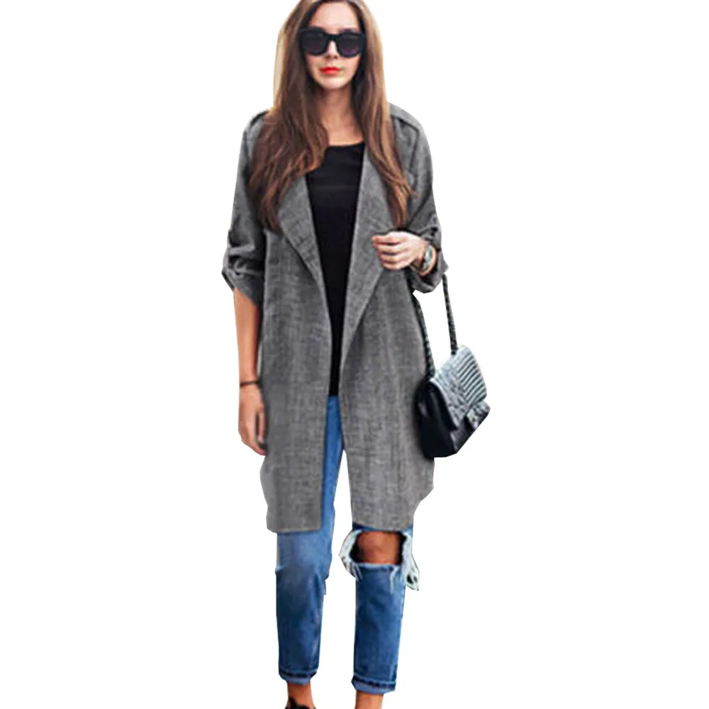 

Autumn Spring Jackets Women Jackets plus size Open Front Coat Long Cloak Jackets Overcoat Waterfall Large size 5XL 4.2