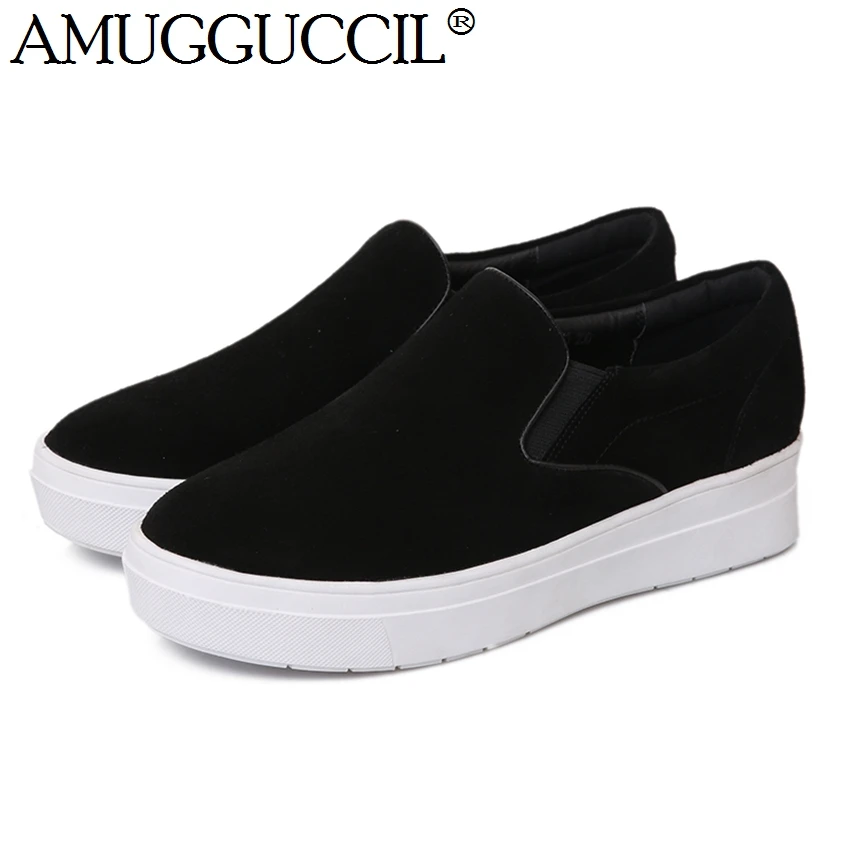 2017 New Arrival Cow Suede Black Gray Fashion Casual Spring Autumn Lady Girls Females font b