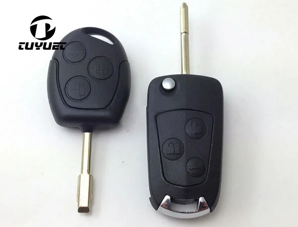New Uncut Modified Flip Folding Remote FOB Car Key Case Shell for Ford/Focus/Mondeo Switchblade 3 Button Replacement | Автомобили и