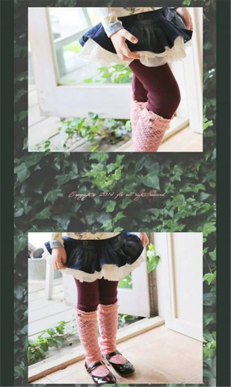 3-8 y kids leggings girls ruffle pants denim skirts lace leggings for girls clothes On Sales spring autumn trousers (2)