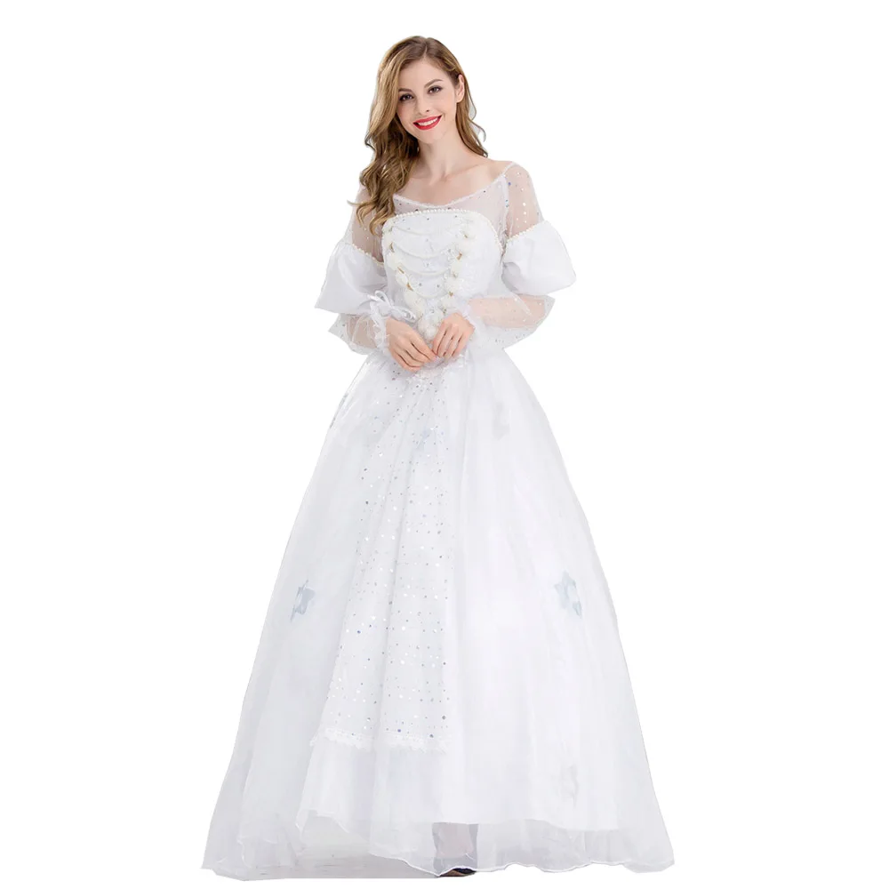 Алиса в Стране Чудес Костюм Косплей Белый костюм королевы платье костюм на Хэллоуин для женщин для вечеринок и маскарадов элегантное платье - Цвет: white