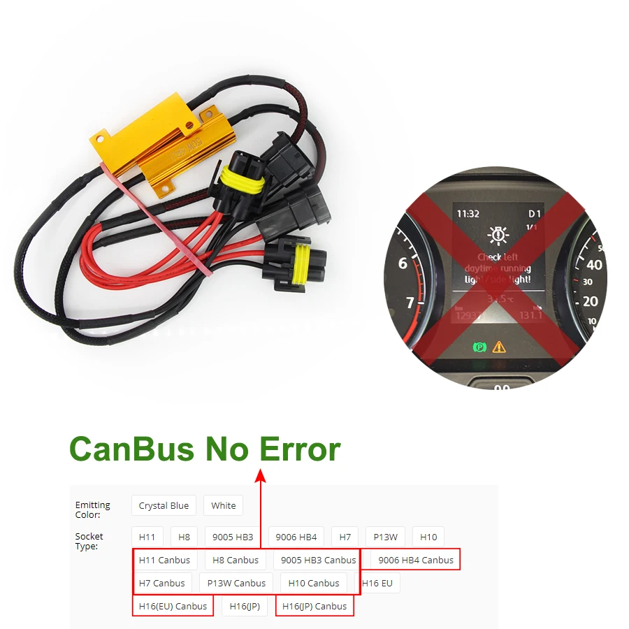 2* Canbus без ошибок Led H11 H8 HB3 9005 лампы 9006 HB4 H7 P13W H10 H16(EU)(JP) Автомобильные противотуманные фары без вспышки