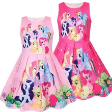 Летнее Радужное платье принцессы с маленькой пони для девочек, Хеллоуин вечеринка в честь Дня Рождения, мой Единорог для малышей, Vestidos, платье, одежда
