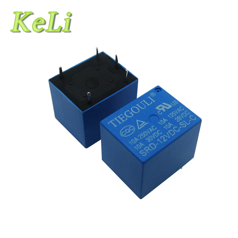 10pcs SRD 12VDC SL C 12VDC 10A 250V AC Power relay PCB Type T73 12V 5 ...