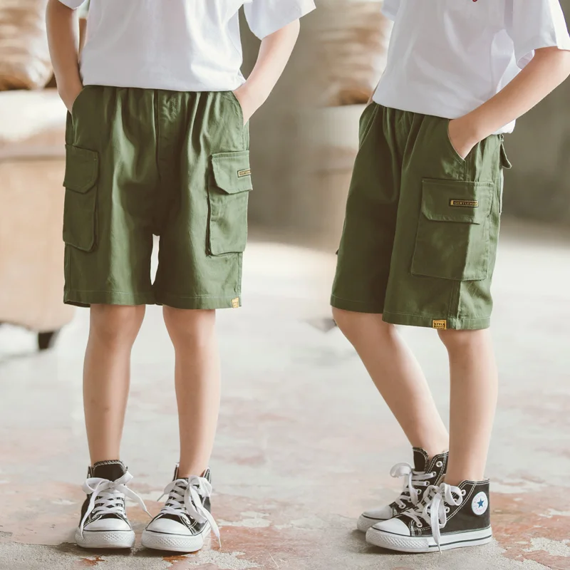 2019 Summer Boys Shorts Casual Short Cargo Pants for Kids Cotton
