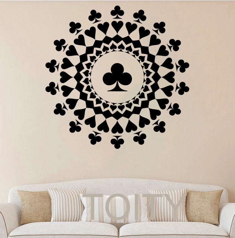 Poker Wall Stickers Card Pattern Vinyl Decals Home Living Room Interior Design Decor Bedroom Art Murals