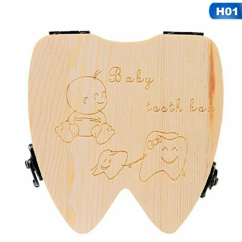 Английский язык детская деревянная коробка для хранения зубов сохранить зубы молока Коллекционирование зубиков пупочной шнур Lanugo