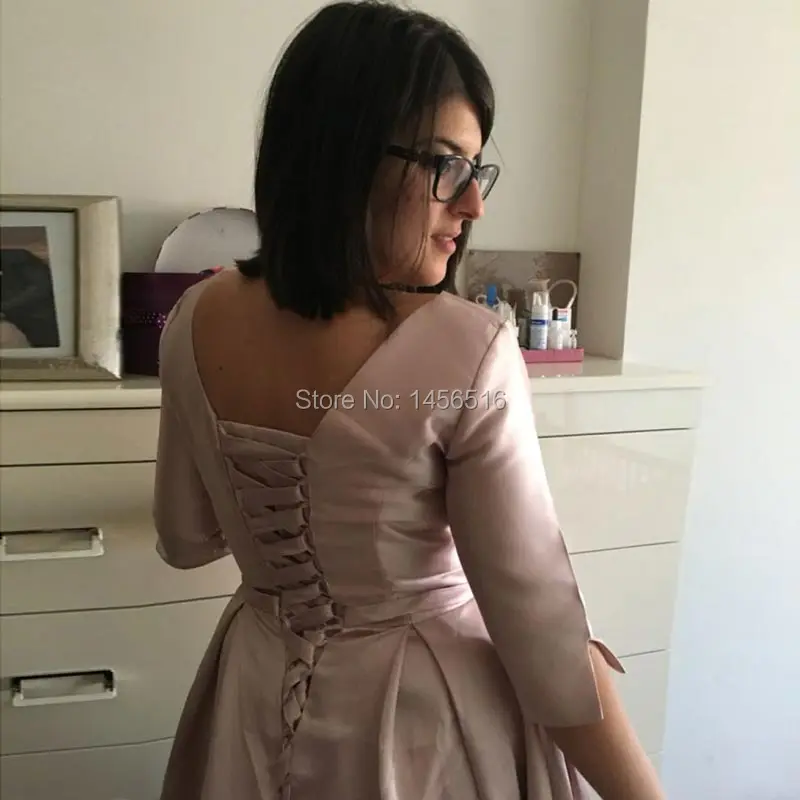 FADISTEE New arrival elegant long dress prom party dresses formal satin half slit sleeves Muslim Mother of the Bride plus size (5)