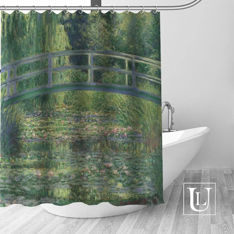 Большая Распродажа пользовательский картина Моне масляными красками душевая занавеска с крючками для ванны водонепроницаемый из полиэстера ткань преобразите свой душ Шторы - Цвет: 11