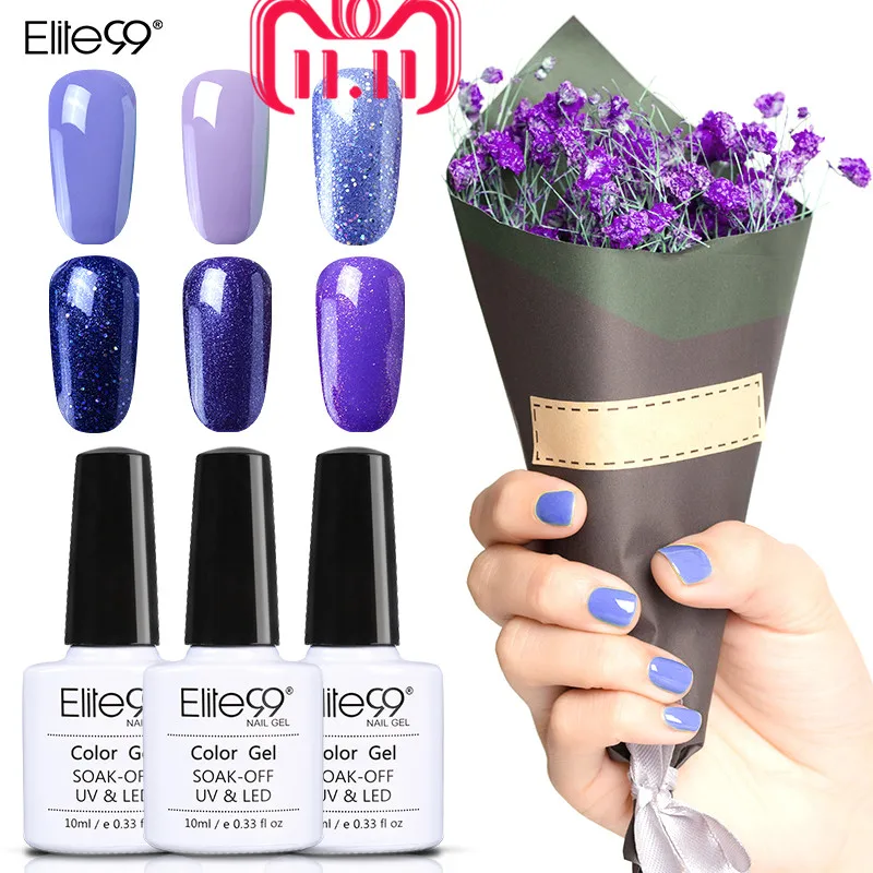 

Elite99 Purple Color Series Nail Gel Polish 10ml UV Gel LED Lamp Manicure Lacquer Soak Off Need UV Gel Top And Base Nail Art Gel