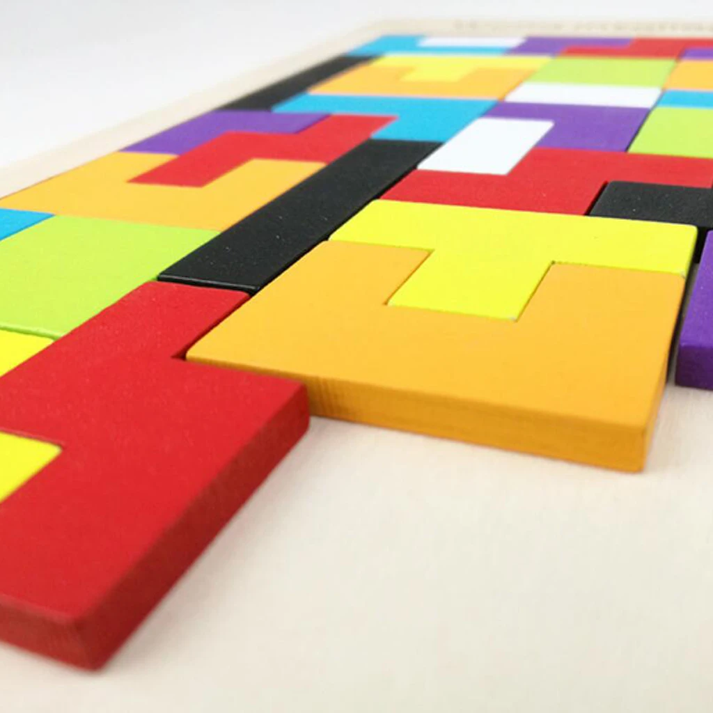 Красочные деревянный тетрис головоломки игрушка Логические игры доска для головоломки игрушечные лошадки детей дошкольного образования