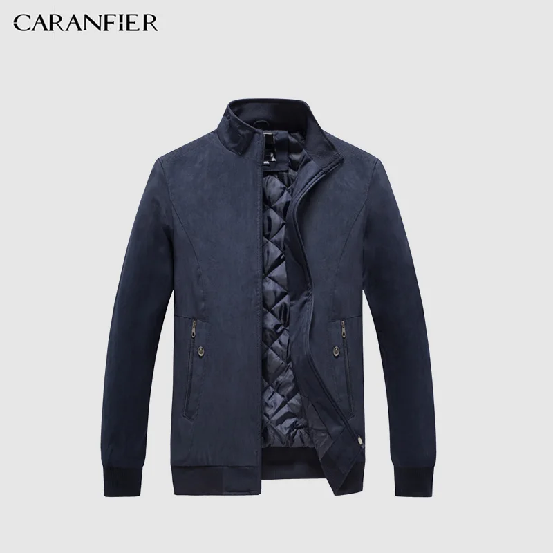 Кожаная куртка CARANFIER верхняя одежда для мужчин винтажная Мужская замшевая из