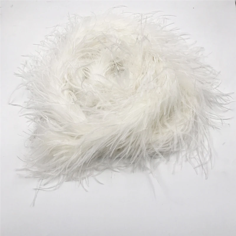 2Meters 1ply Decorative Fluffy White Ostrich Feather boa ,Wholesale
