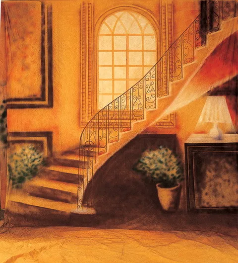 Professional Hand Paint interior scenic Muslin backdrops FSE33,10 x10ft photo background cloth ...