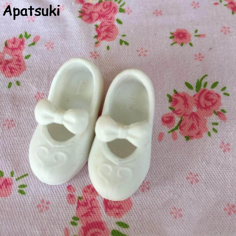 White Bowknot Shoes For Blythe Dolls 1/6 Block Heel Licca Doll Mini Momoko BJD Accessories | Игрушки и хобби