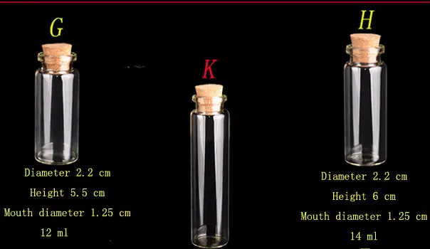 500 шт./лот 4 мл 5 мл 6 мл 7 мл 8 мл 10 мл 12 мл 14 мл 15 мл 18 мл 20 мл милые Стекло флаконы декоративные закупоренной Стекло Бутылочки, стекло бутылка флаконы