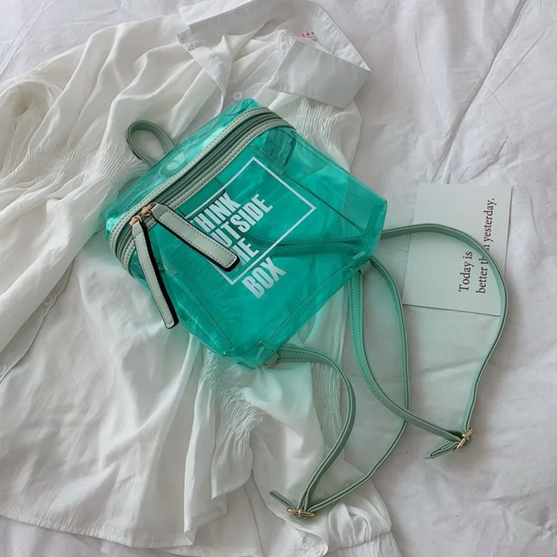 

Ins Designer Women PVC Jelly Backpacks Brand Transparent Clear Bag Luxury Backpack Girls Student Holiday Waterproof Beach Bags