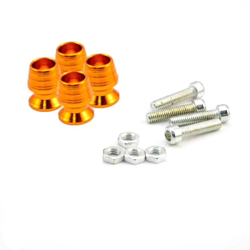 

4pcs/Set Car Styling Orange Bolt Aluminum Fender Bumper Washer License Plate Bolt Engine Bay Dress Screw Billet Kit