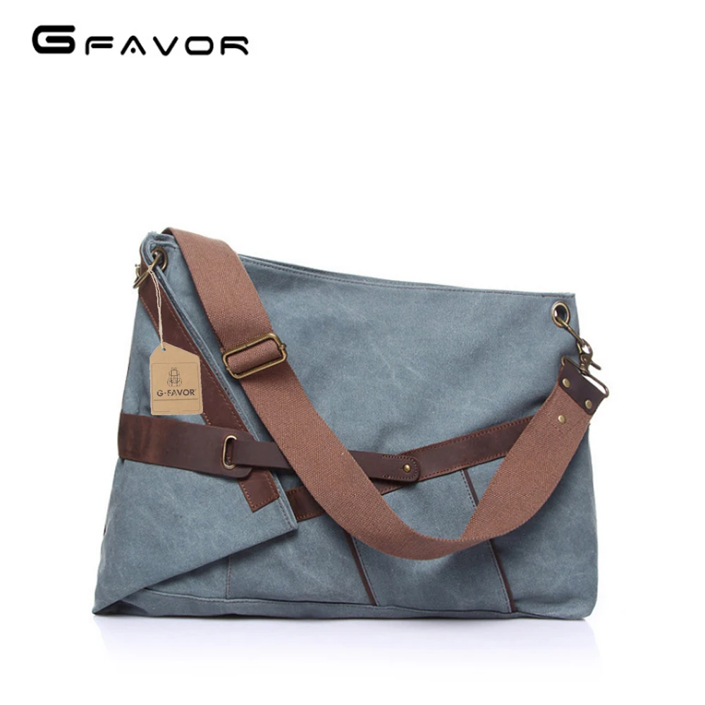 

Fashion Man Inclined Shoulder Bag Retro Gray/Khaki/Blue Canvas Bag Travel Walking Single Shoulder Bag Woman Big-capacity Satchel