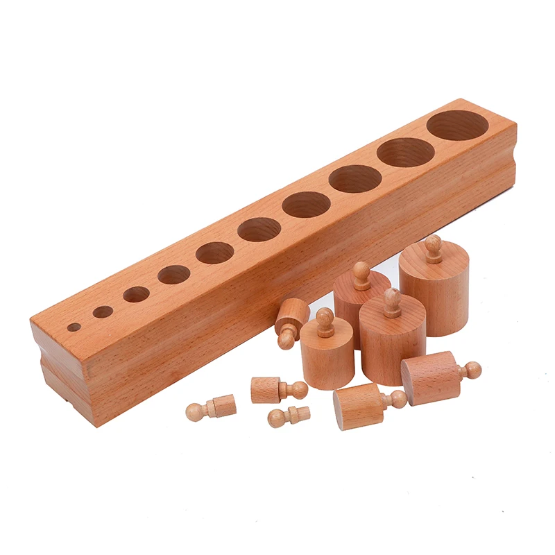  Baby Toy Montessori Cylinder Blocks Sensorial Preschool Training Early Childhood Education Brinqued