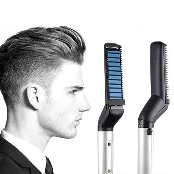 

Beard Straightener Men Quick Beard Straightener Styler Straightening Comb Hair Curling Curler Show Cap Tool Beard Straightener