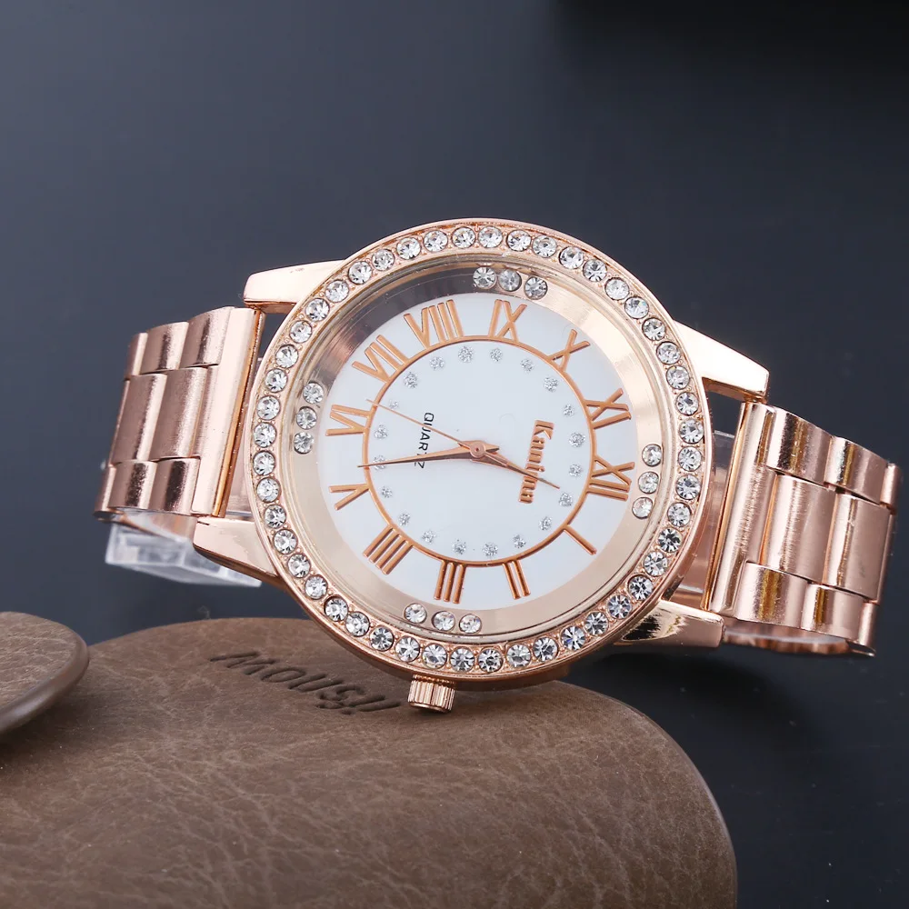 

iMucci Wrist Watch Luxury Stainless Steel Quartz Analog Unisex Round Big Dial Analog Display Women Daily Life Men