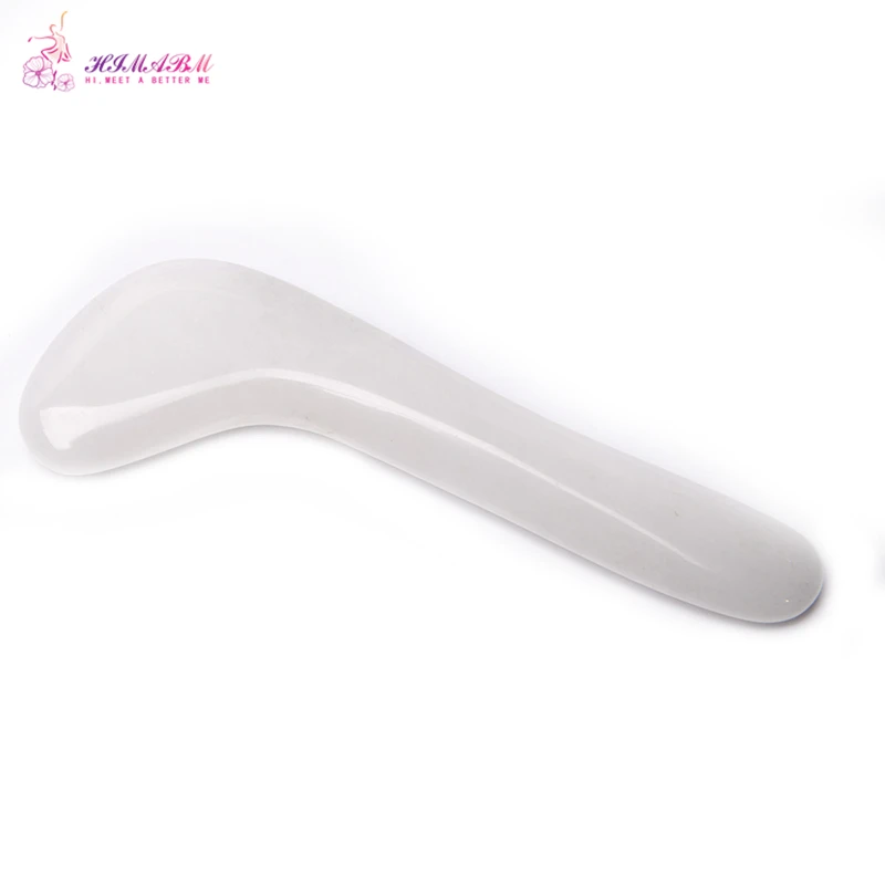 100% Natural white jade scraping plate with acupuncture stick facial massage gua sha board back scrapping 100% Natural white jade scraping plate with acupuncture stick facial massage gua sha board back scrapping