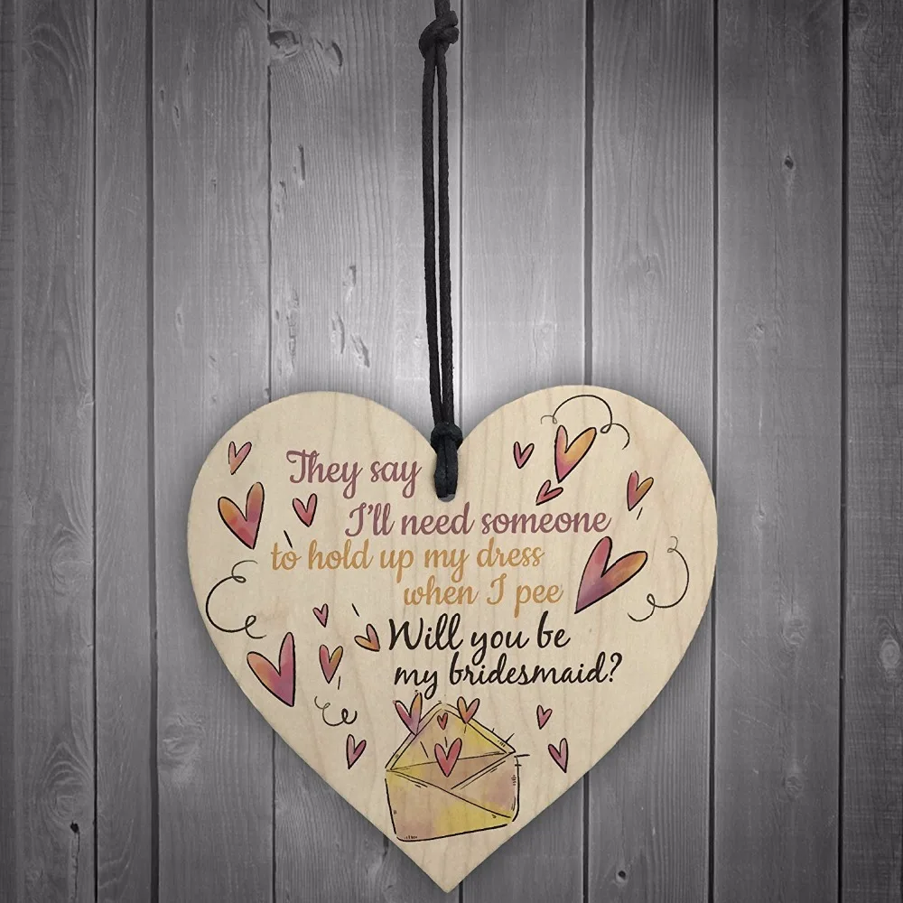 3-Meijiafei-FUNNY-Will-You-Be-My-Bridesmaid-Wooden-Hanging-Heart-Brides-Wedding-Invitation-Keepsake-Gift-Plaque
