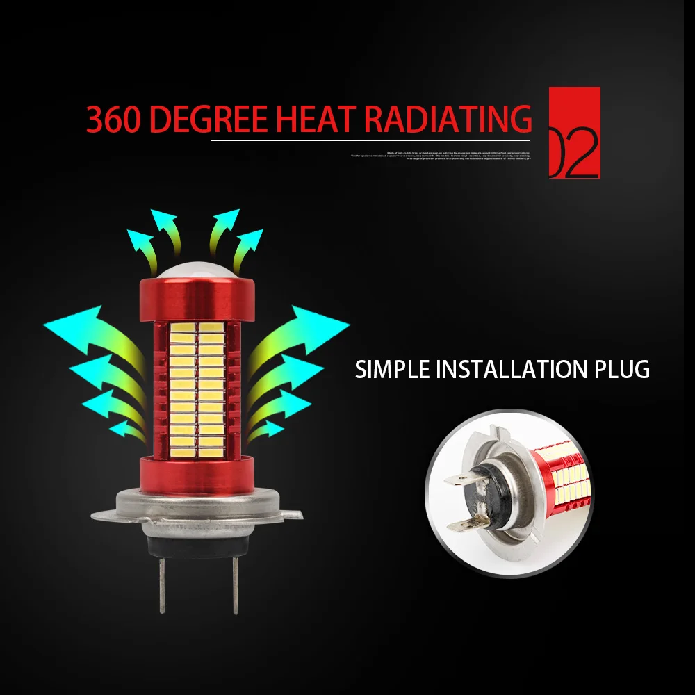 AILEO H7 светодиодный супер яркий чип 4014 106 SMD Автомобильные противотуманные фары 12 в