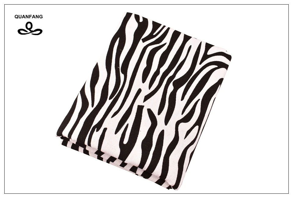 QUANFANG Новая Черная текстура зебры тканевая ткань для дивана рубашка кайма для штор домашняя подушка ручной работы 40 см х 45 см/шт