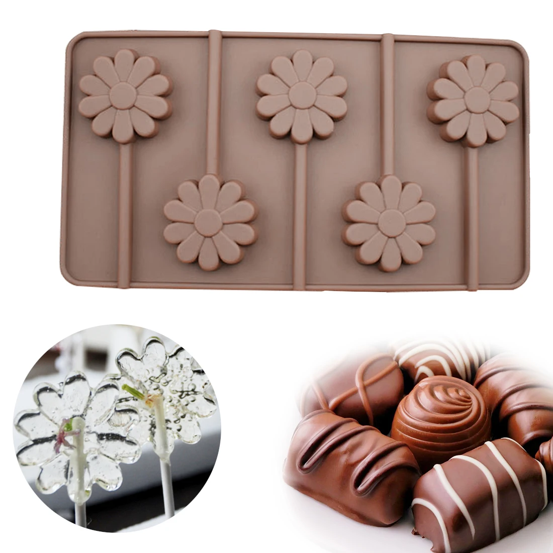 Лидер продаж 3D 5 отверстий цветок цветочный леденец Форма торт Шоколадный сахар плесень помадка трафареты украшения инструменты кухонные гаджеты
