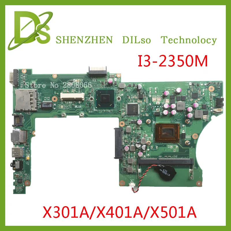 Goede KEFU X401A moederbord Voor ASUS X301A X401A X501A moederbord originele nieuwe moederbord X401A i3 2350M rev3.0 Test originele