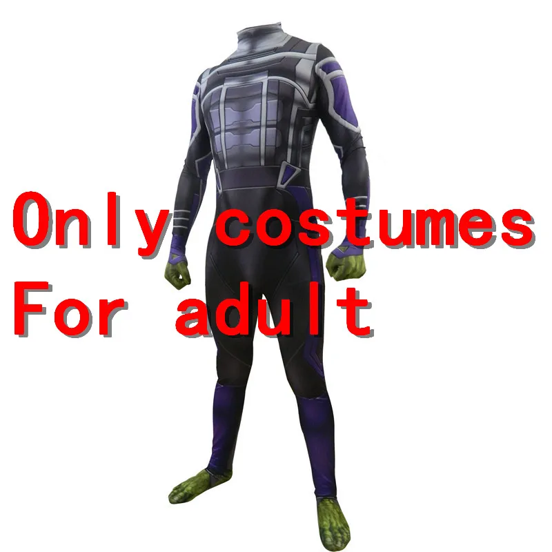 For adult Endgame квантовое царство Железный человек Халк танос маска для косплея супергероя Zentai боди костюм на Хэллоуин для взрослых и детей - Цвет: For adult