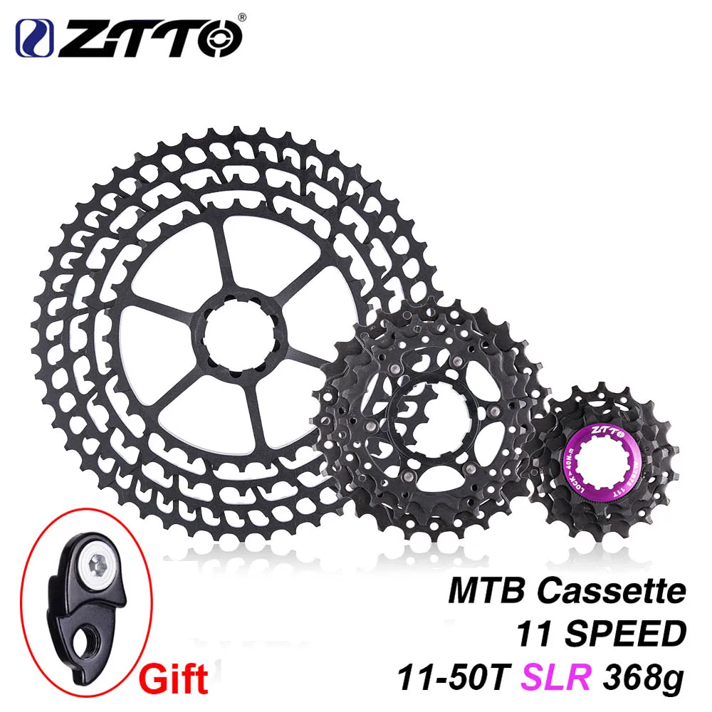 Ztto MTB 11 скоростной SLR 11-50T велосипедная кассета 11s Сверхлегкий ЧПУ красочные звездочки для горного велосипеда HG Hub XX1 gx m9000 - Цвет: 11s 50t SLR Black