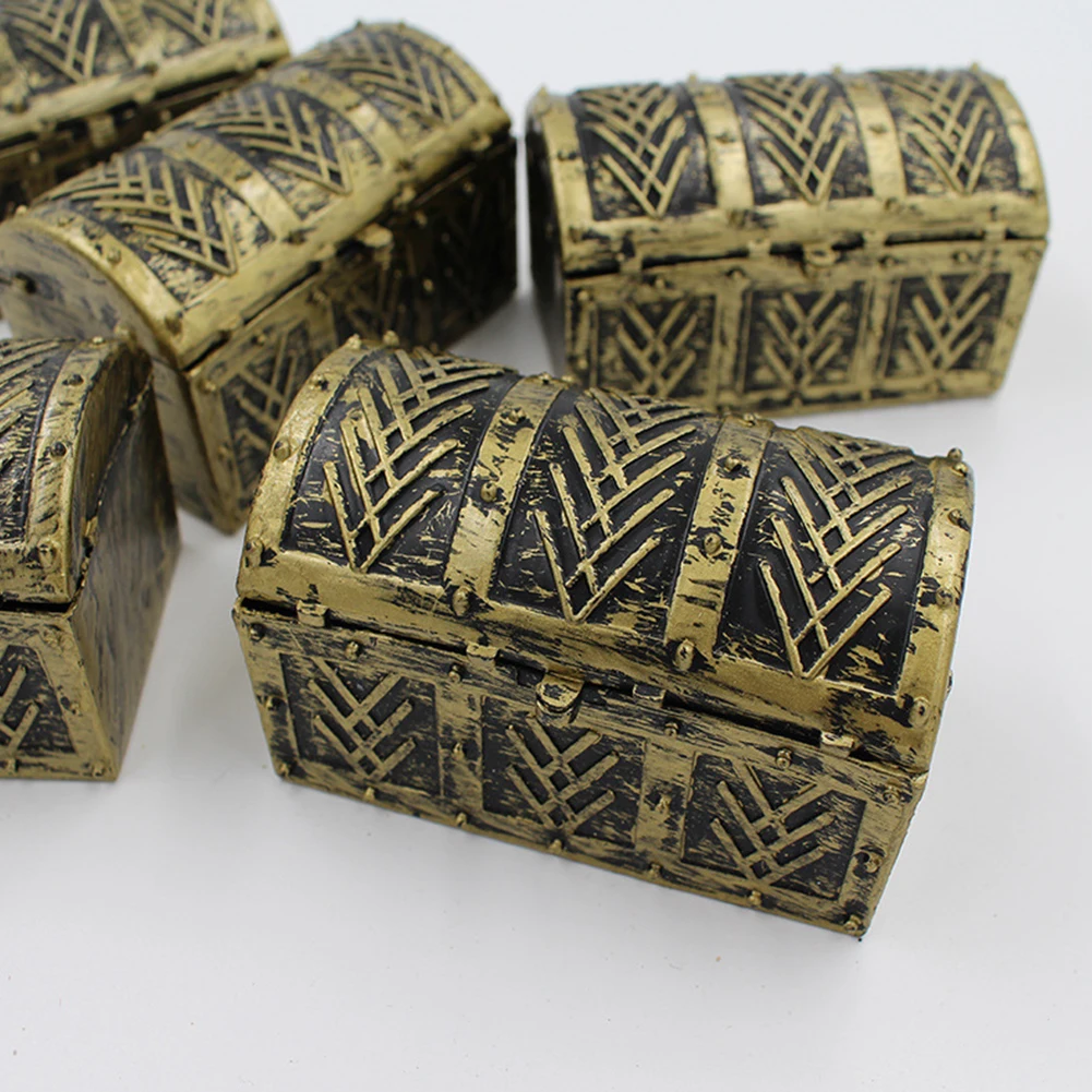 

10pcs Festival Trinket Organizer Home Decor Jewelry Storage Pirate Vintage Accessories Party Desktop Treasure Chest Children