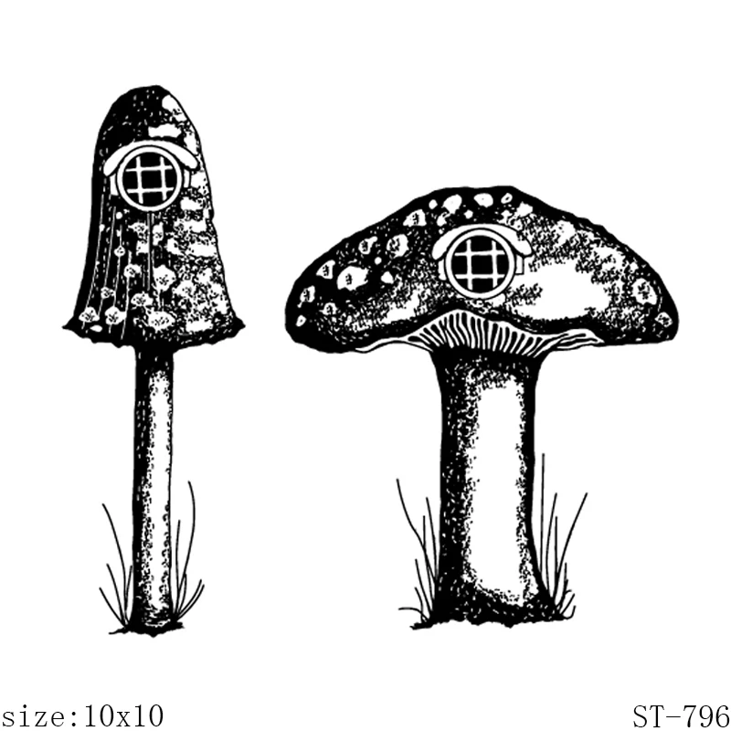 Маленький гриб прозрачный силиконовый штамп для DIY скрапбукинга/фото украшение для альбома карты делая четкие штампы поставки