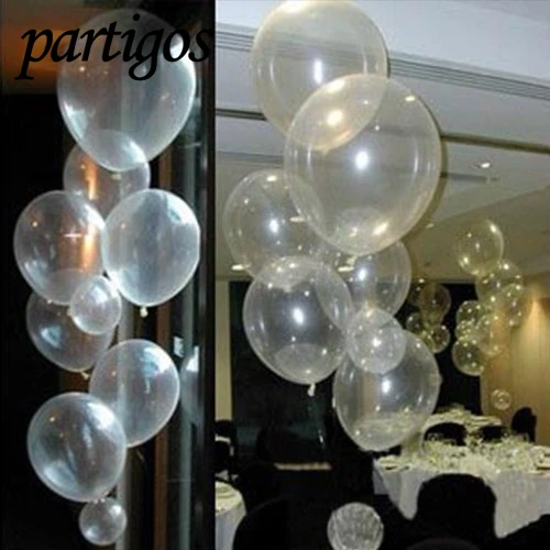 

10pcs/lot 12inch 2.8g Clear Balloons Transparent Latex Balloon Printed star helium Wedding Party Brithday Decoration Toys Balls