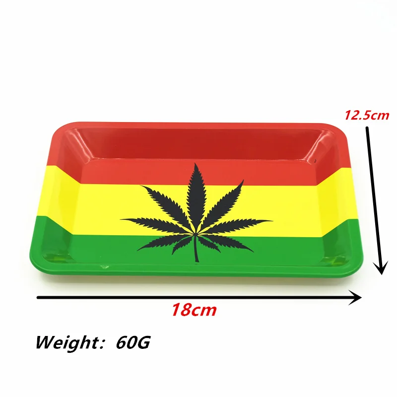 

New Length:18 cm *Width 14cm Tobacco Metal Storage Tray Tobacco Herb Spice Rolling Trays DIY Smoking Accessories